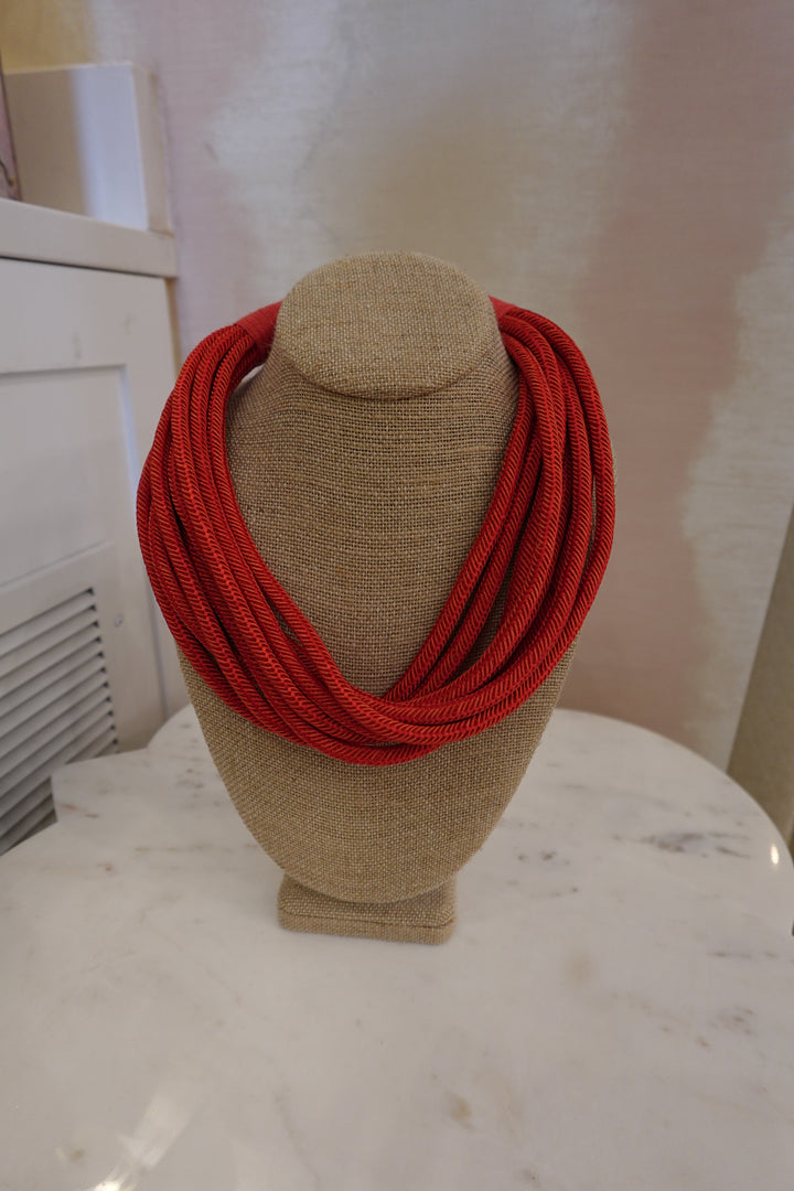 Original Slub 8 Strand Necklace Red