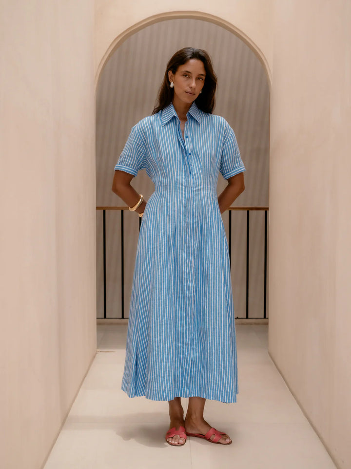 Verity Dress Ocean Stripe