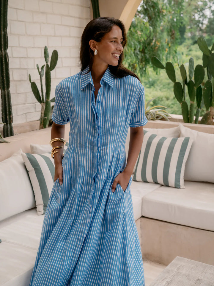 Verity Dress Ocean Stripe