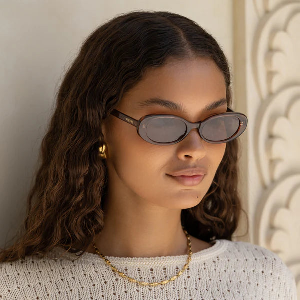 Mimi Acetate Oval Sunglasses Brown