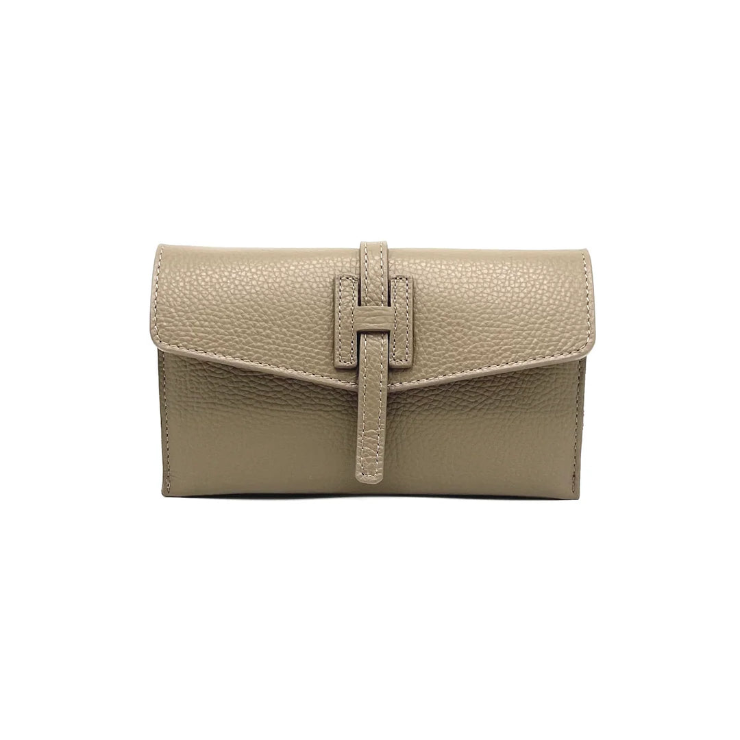 Gigi Genuine Leather Mini Clutch Bag Taupe
