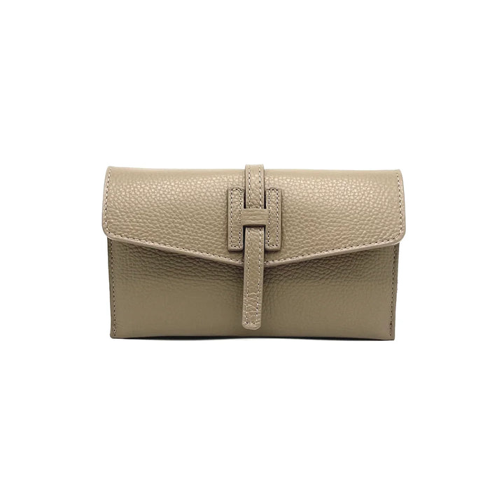 Gigi Genuine Leather Mini Clutch Bag Taupe