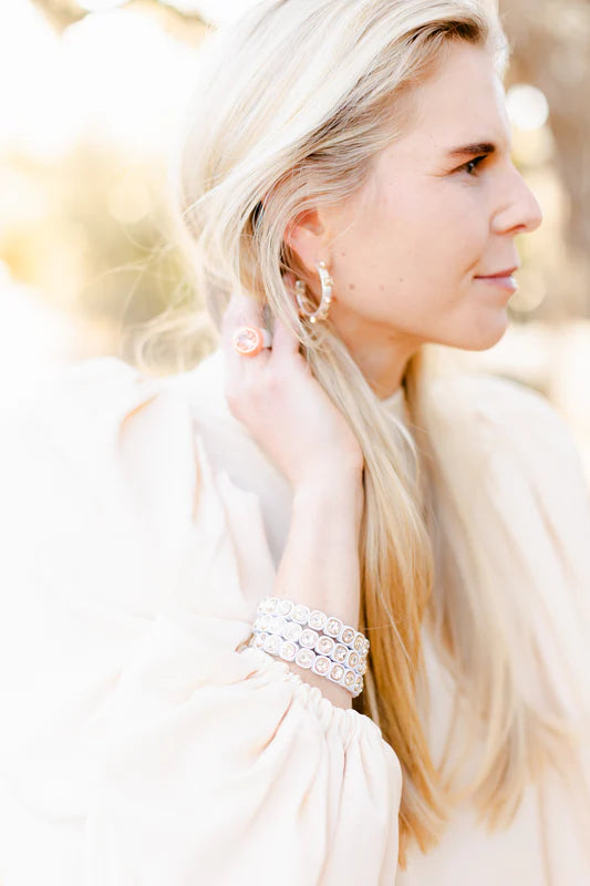 Mixed Metal Hoop Silver
