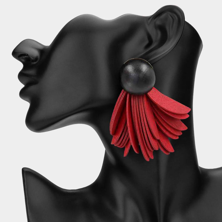 Rae Earrings Black/Burgundy