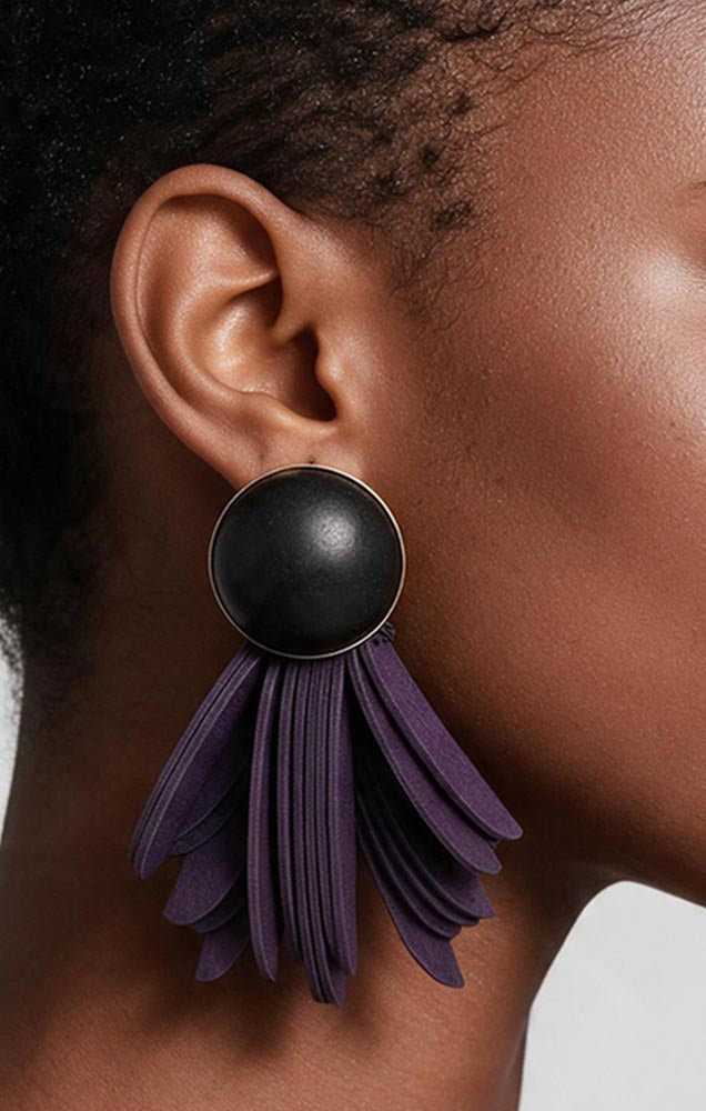 Rae Earrings Black/Purple