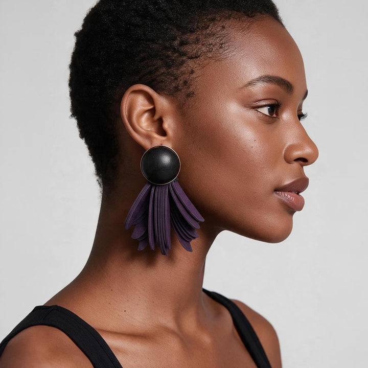 Rae Earrings Black/Purple