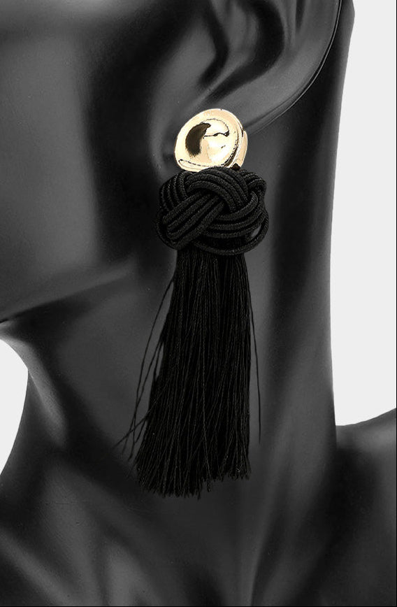 Brynn Knot Earrings Black