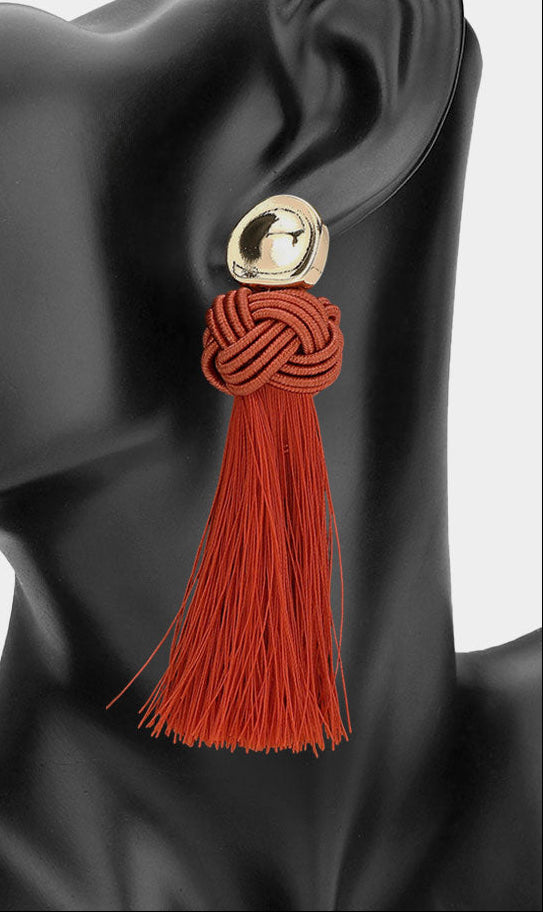 Brynn Knot Earrings Orange