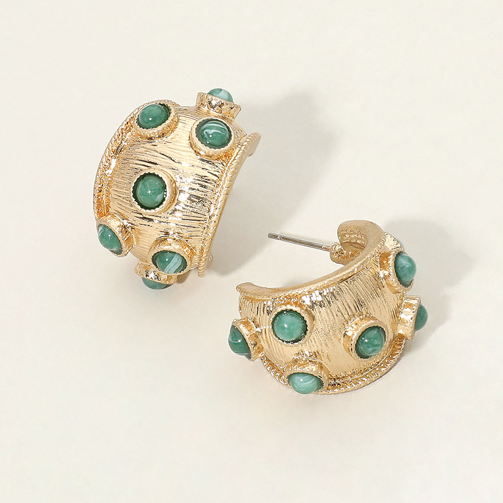 Ralph Hoop Earrings Green