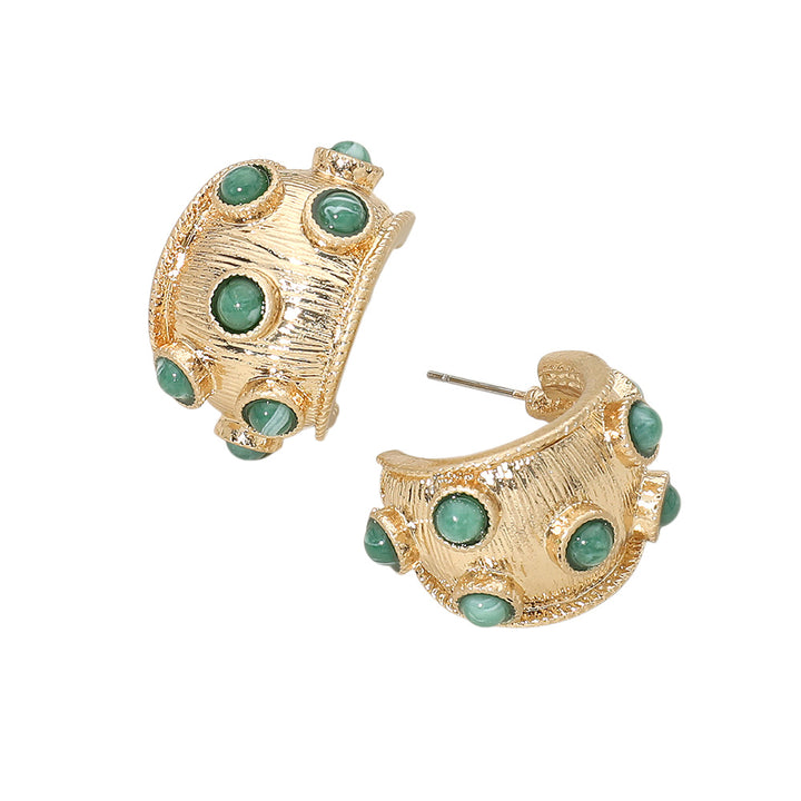 Ralph Hoop Earrings Green