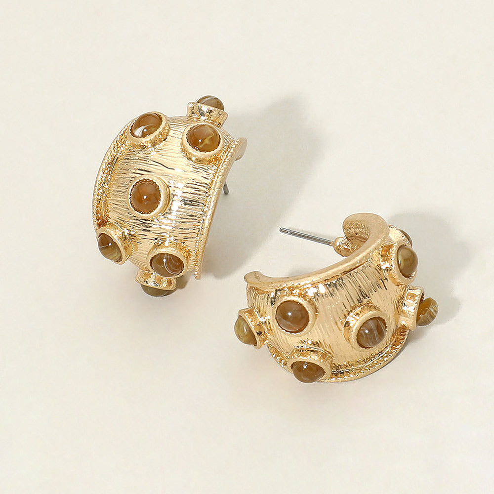 Ralph Hoop Earrings Brown