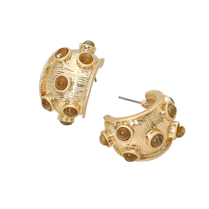 Ralph Hoop Earrings Brown