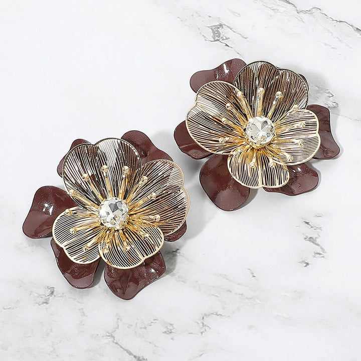 Lily Statement Earrings Brown