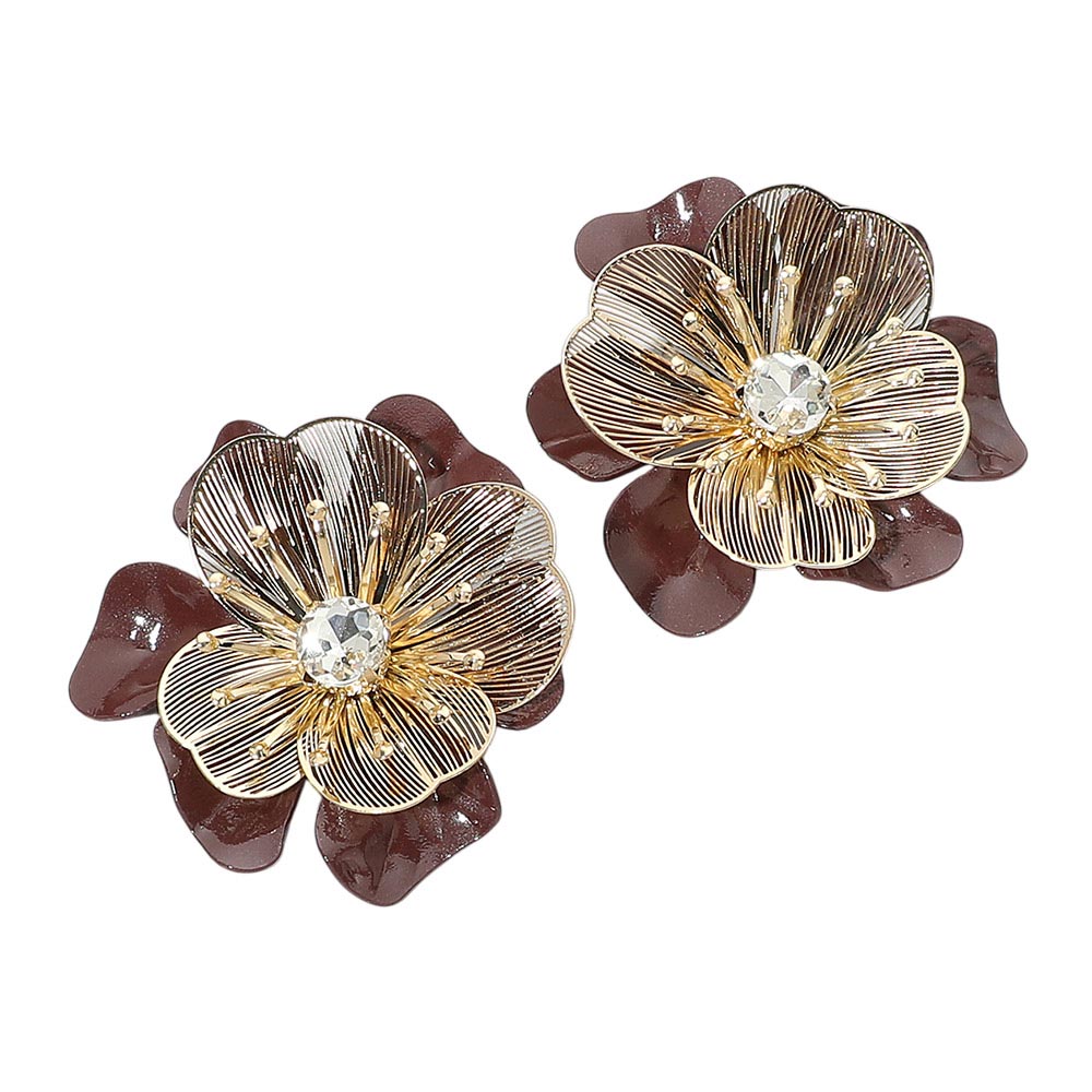 Lily Statement Earrings Brown