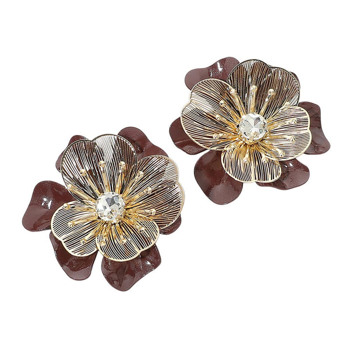 Lily Statement Earrings Brown