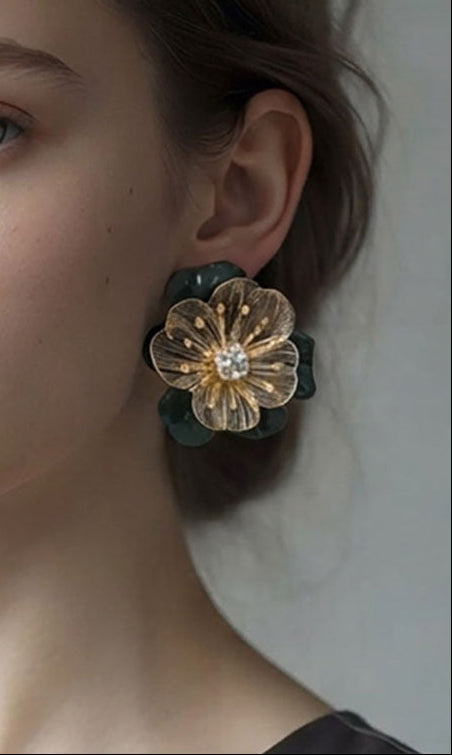 Lily Statement Earrings Green