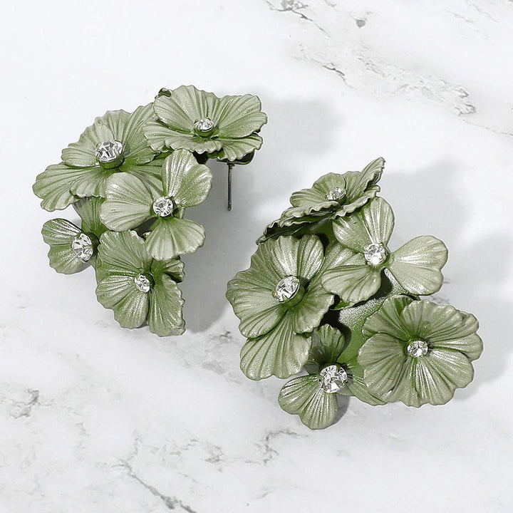 Cluster Bloom Earrings Olive