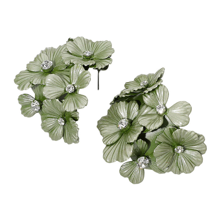 Cluster Bloom Earrings Olive