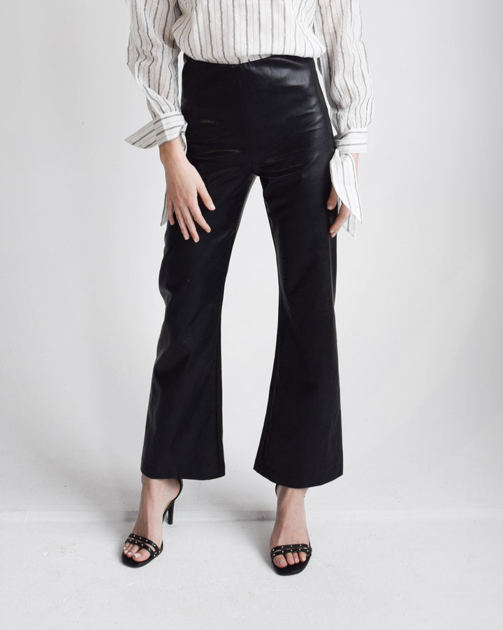 Pull On Pants Black Faux Leather