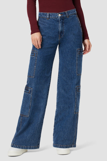 High-Rise Welt Pocket Cargo Wide Leg