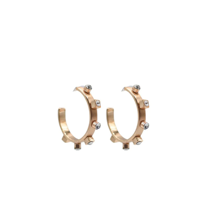 Gold Metal Hoop Crystal