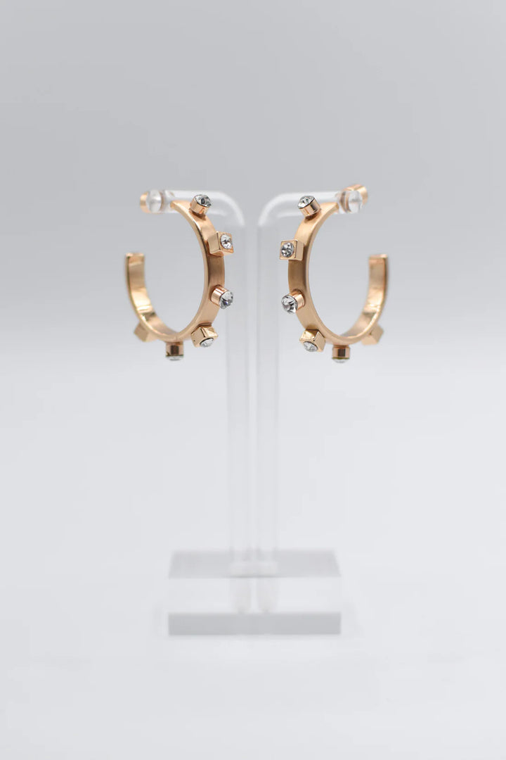 Gold Metal Hoop Crystal