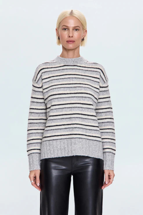 Hanna Oversize Sweater Grey White Stripe