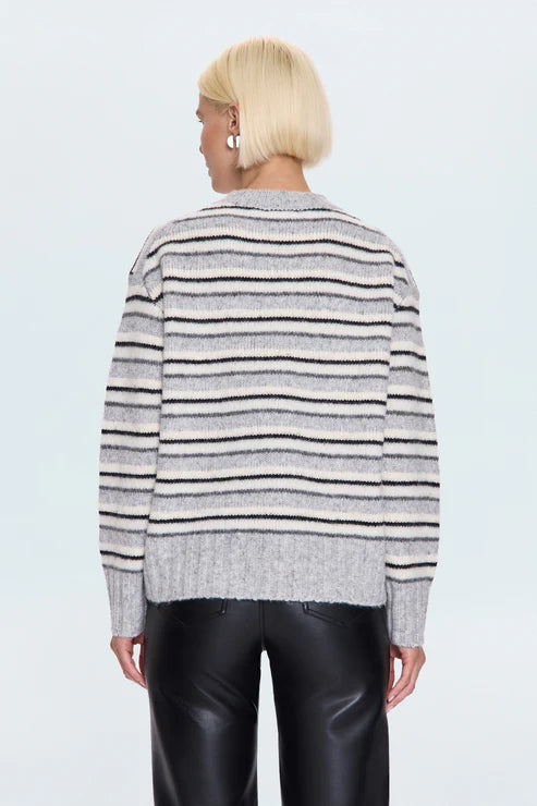 Hanna Oversize Sweater Grey White Stripe
