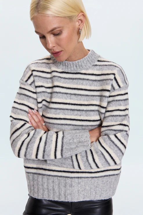 Hanna Oversize Sweater Grey White Stripe