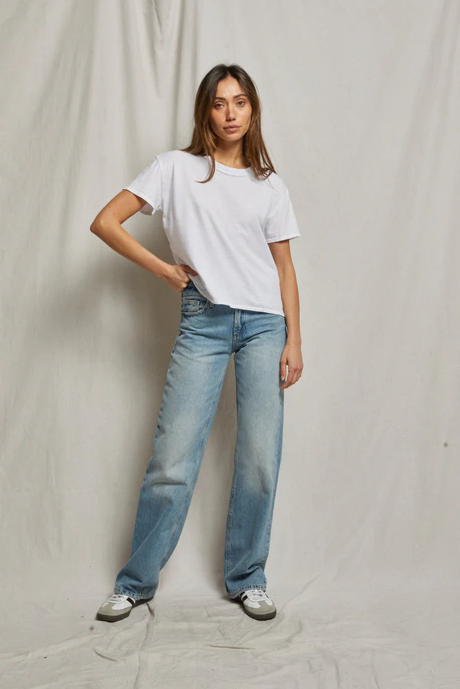 Harley Boxy Crew Tee White