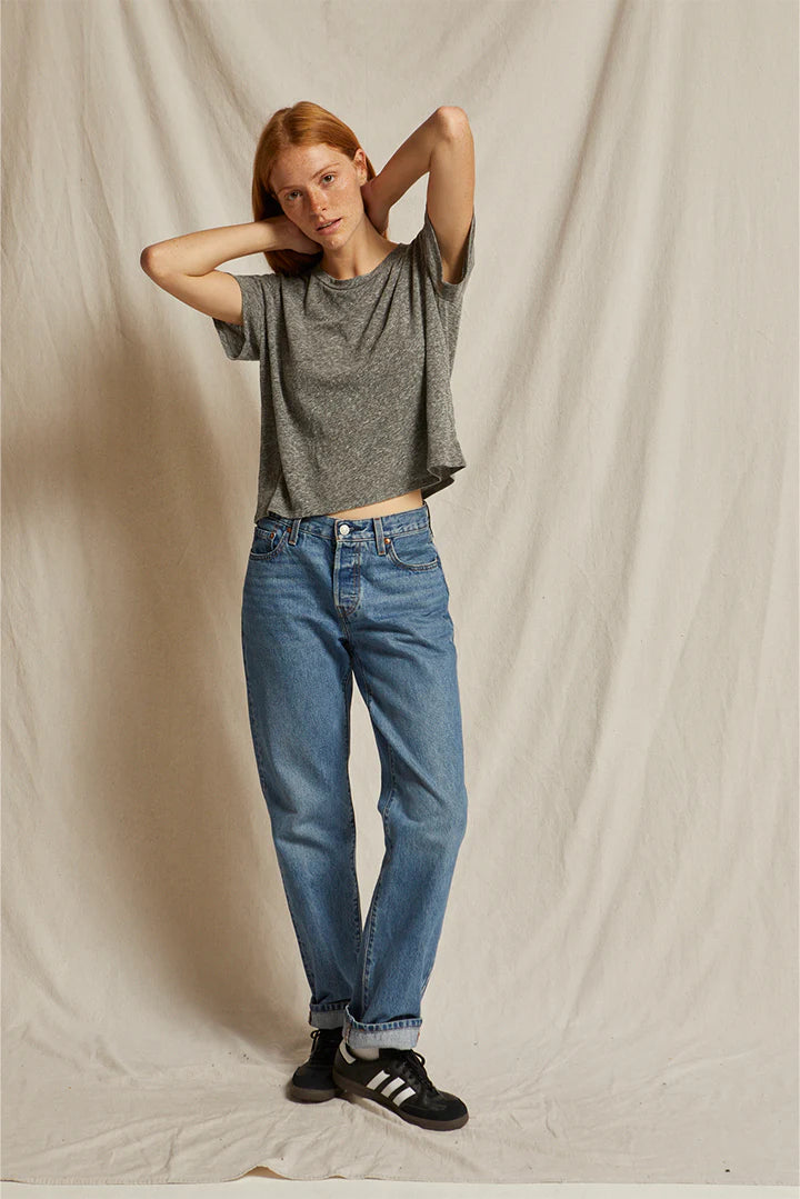 Harley Boxy Crew Tee Heather Grey