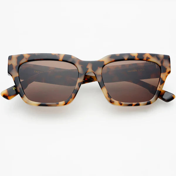 Hayden Acetate Unisex Rectangular Sunglasses Milky Tortoise