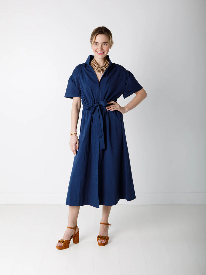 Bria Dress Solid Navy