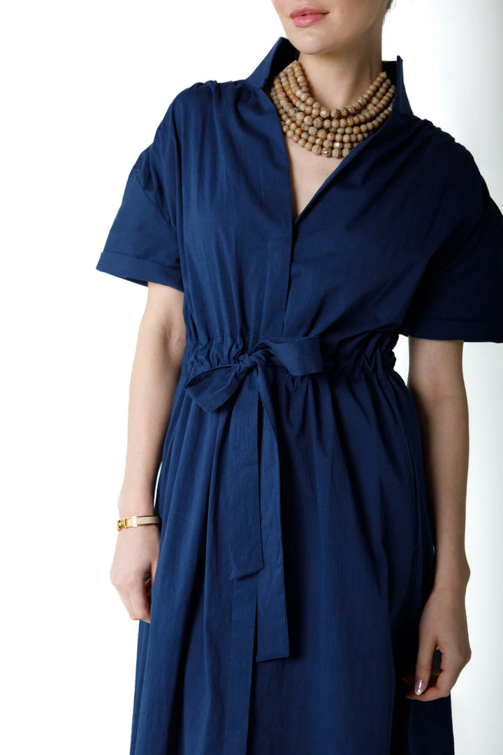 Bria Dress Solid Navy