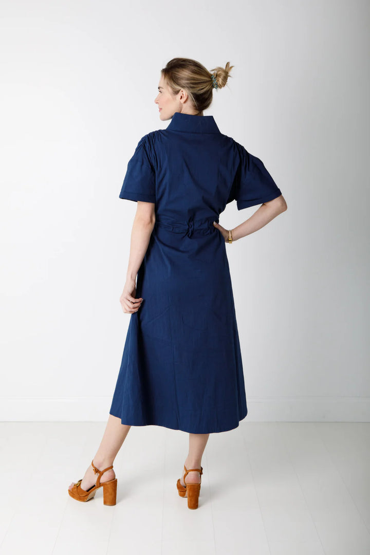 Bria Dress Solid Navy