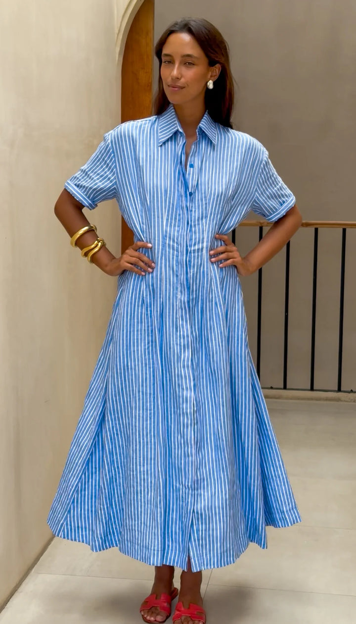 Verity Dress Ocean Stripe