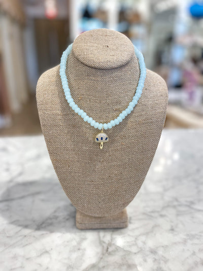 Tri Stone Mushroom Gemstone Necklace