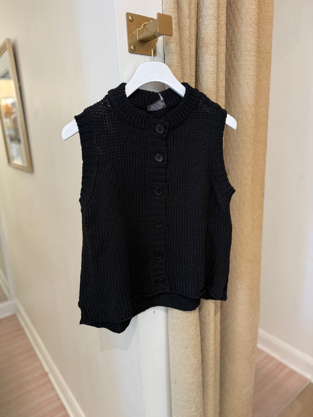 Ollie Button Vest Chunky Cotton