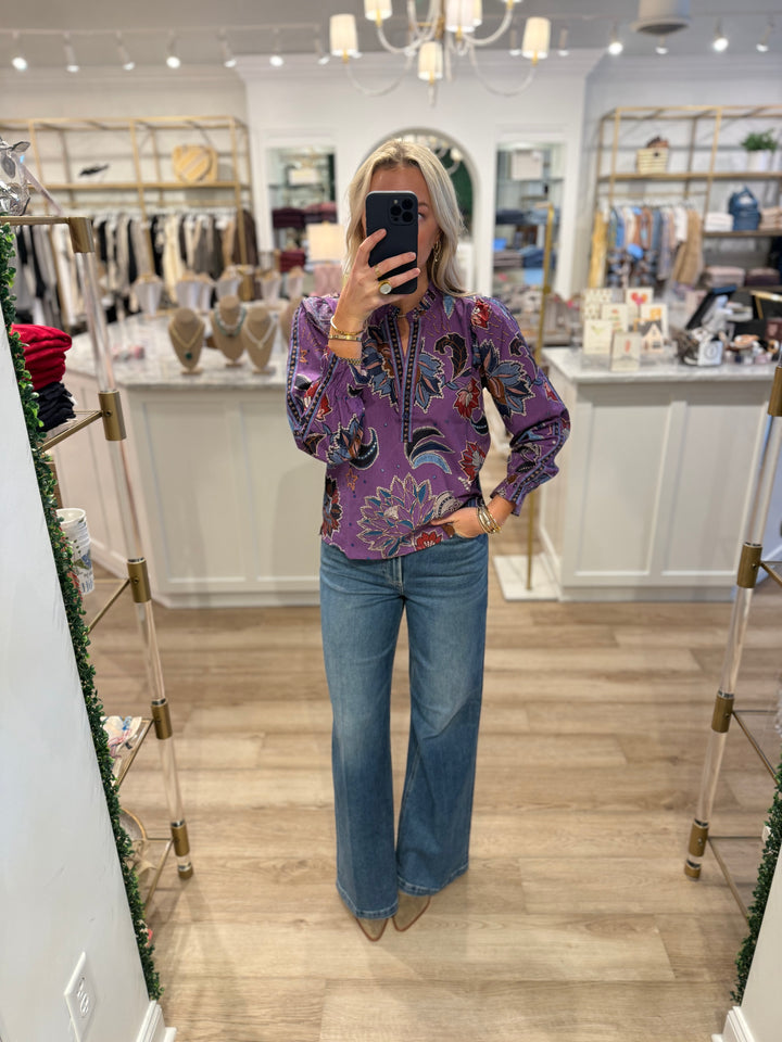 Ashley Long Sleeve Top Purple Sparkle
