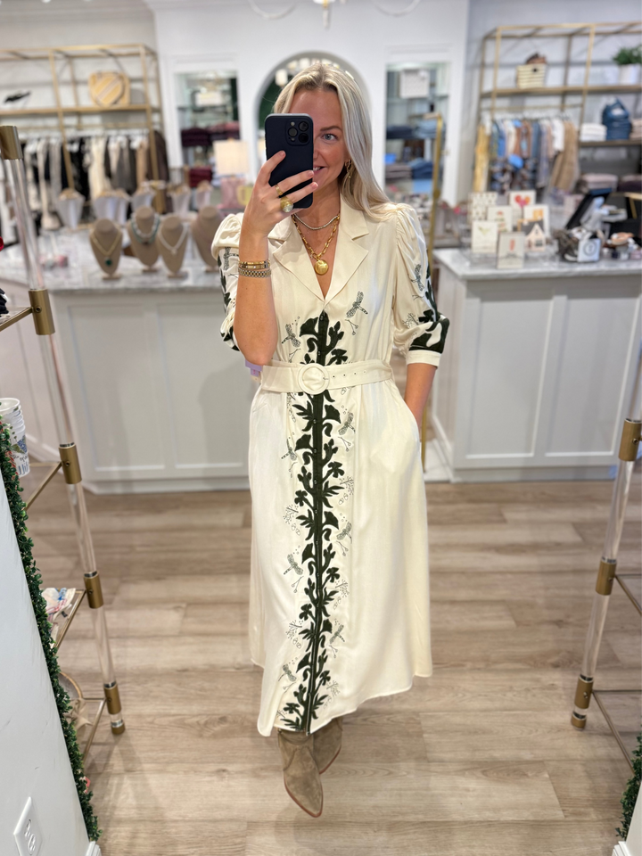August Embroidery Long Dress