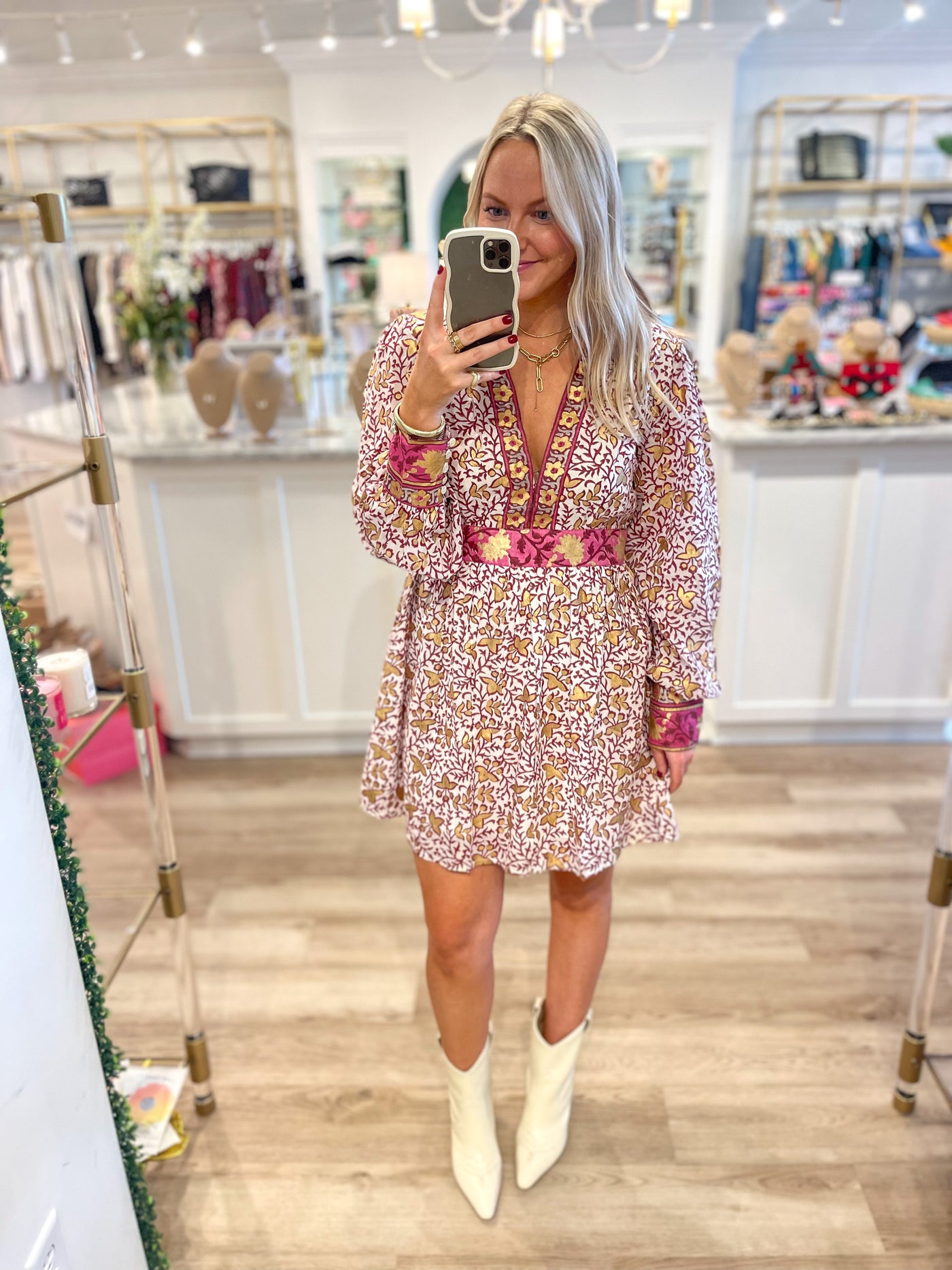 V-Neck Mini Dress