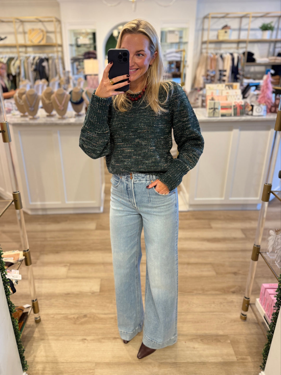 Charlotte Sweater Green Spacedye