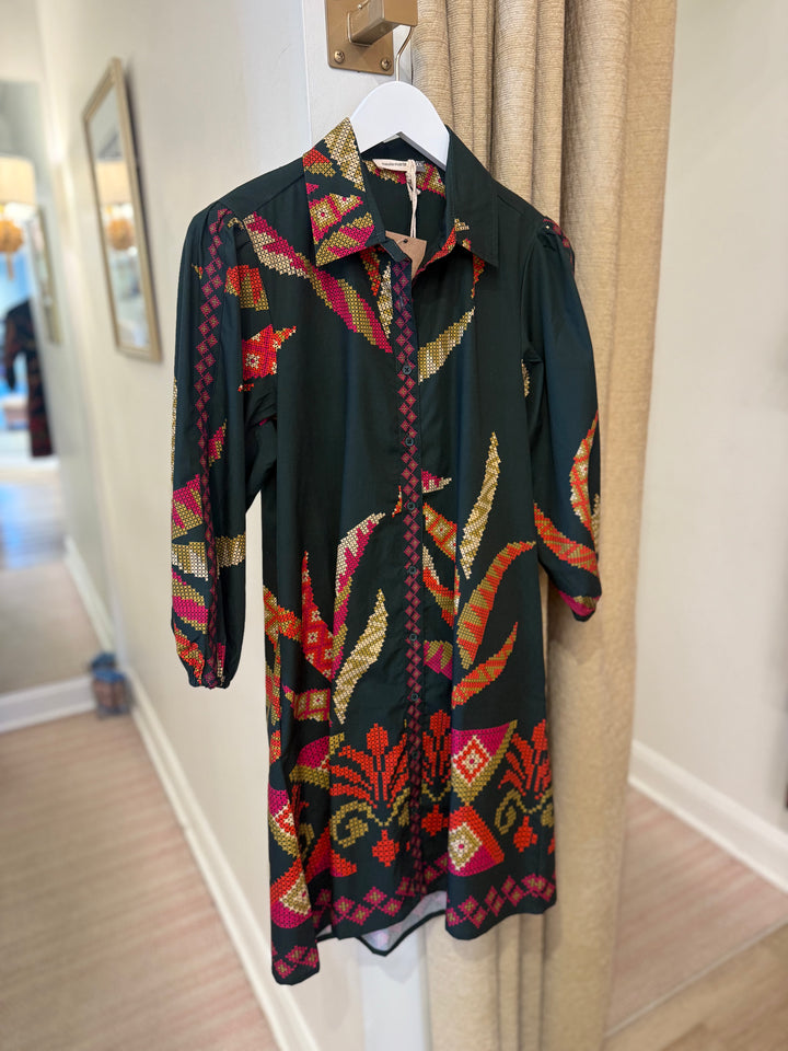 Ava Dress Forest Stitch