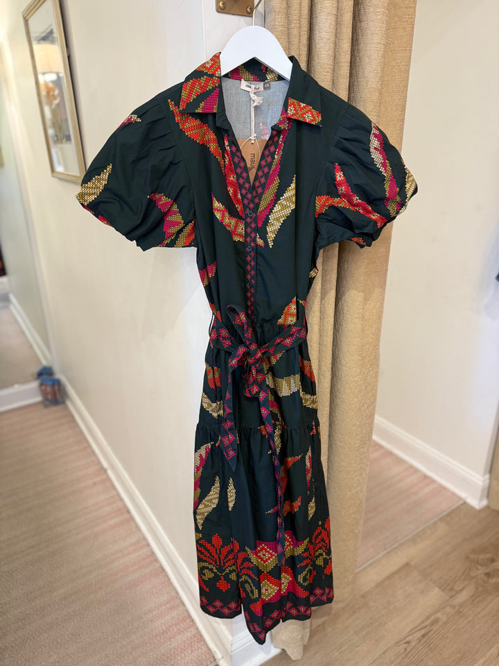 Della Dress Forest Stitch