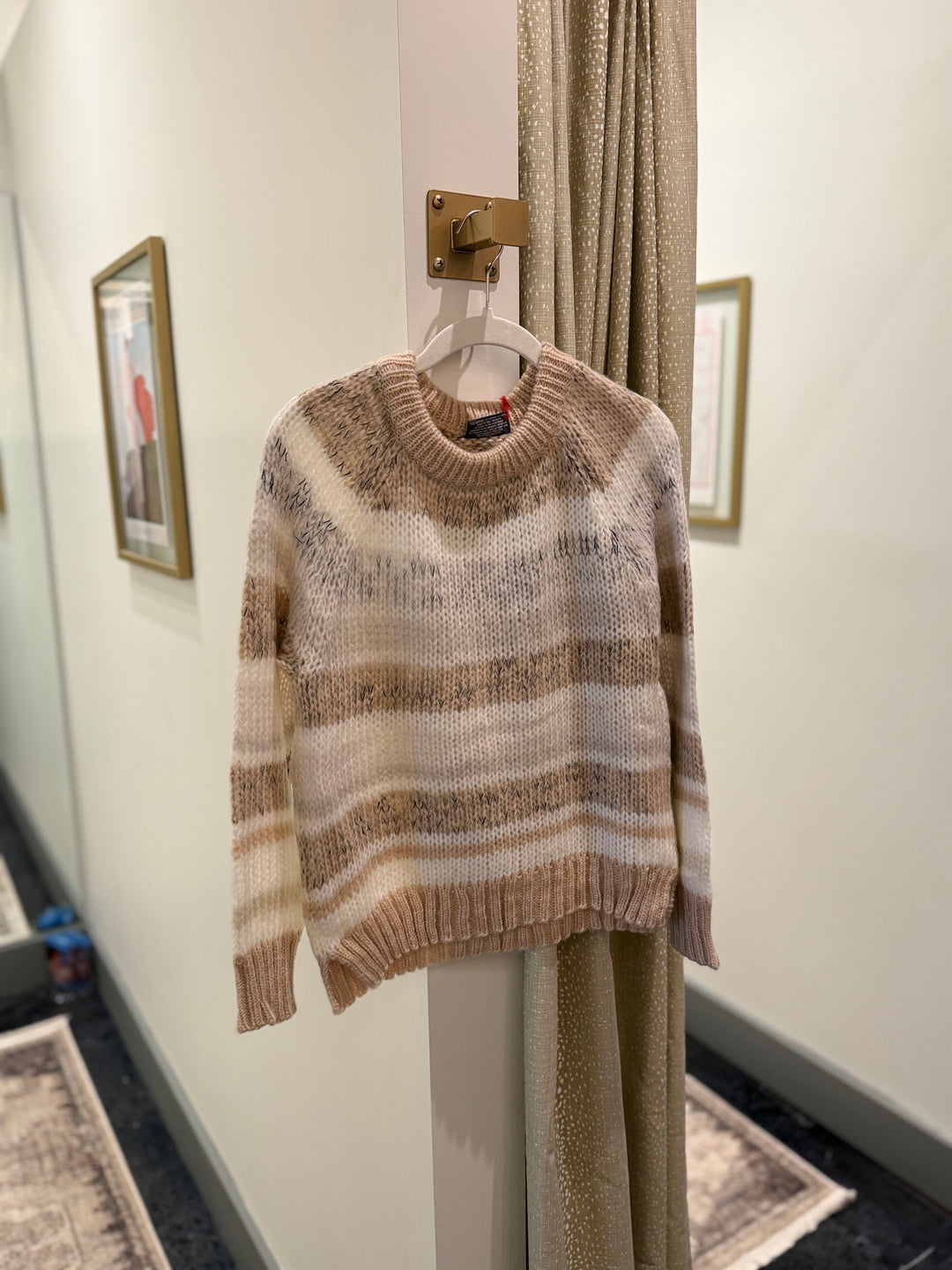 Inez Striped Raglan Crew Chunky