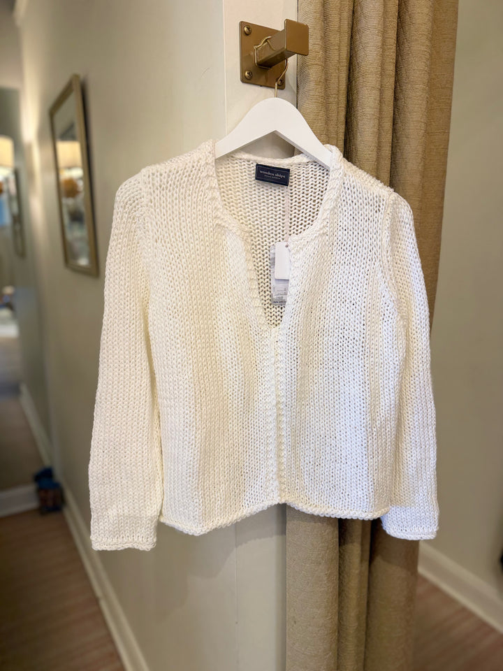 Julianna Chunky Top Cotton Breaker White