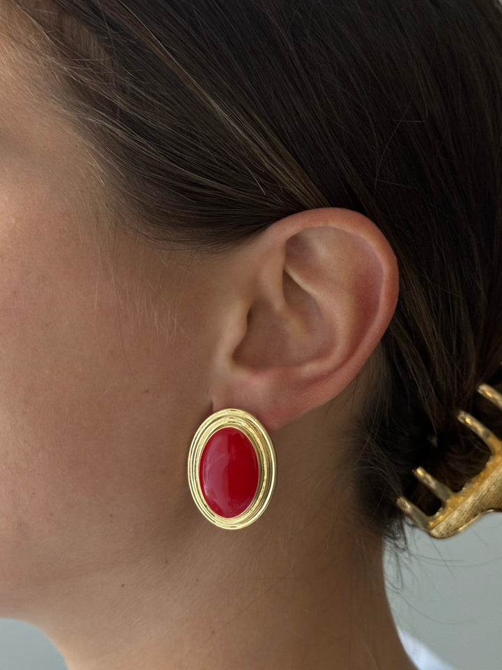 Joy Enamel Studs Red