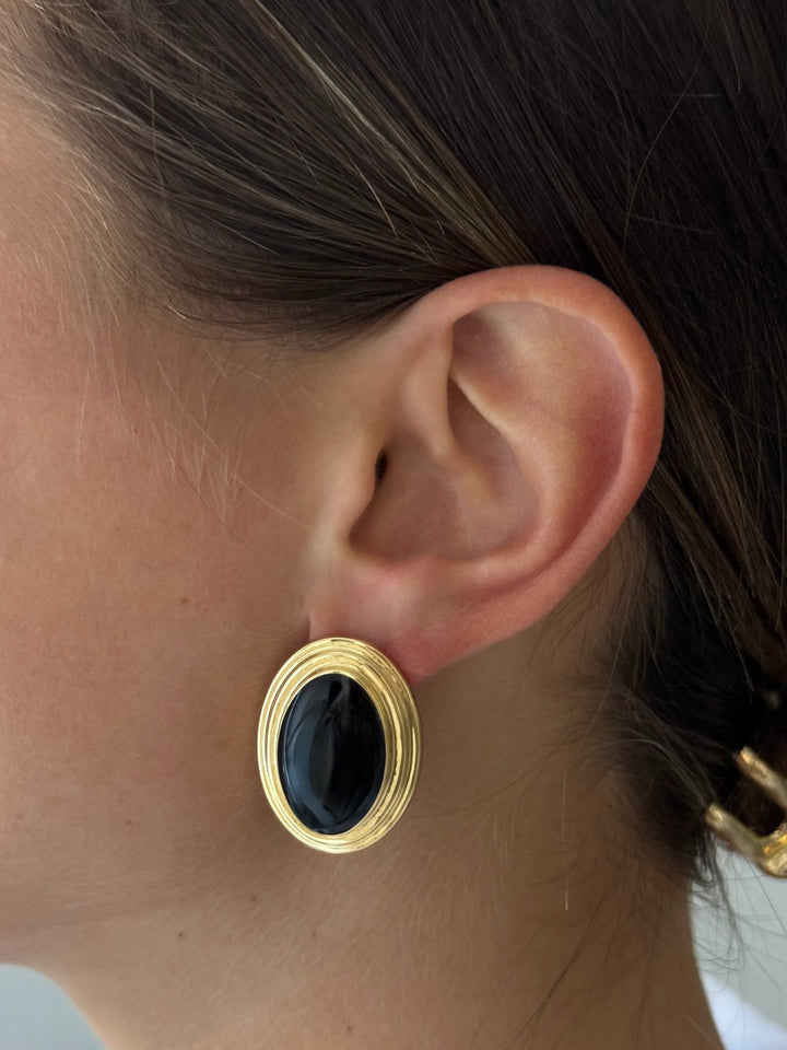 Joy Enamel Studs Black