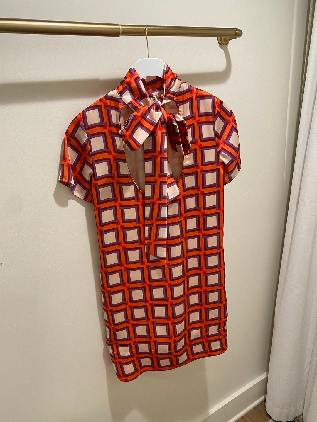 Rory Dress Coral/Cream