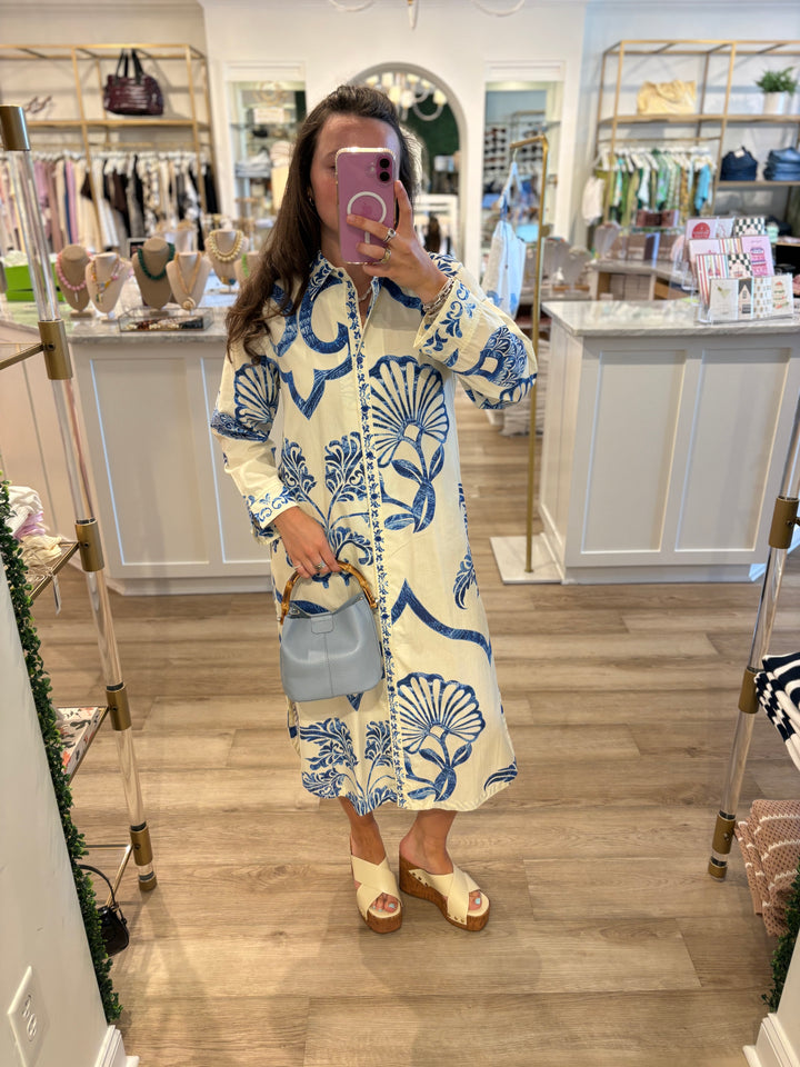 Liz Dress Blue Fresco